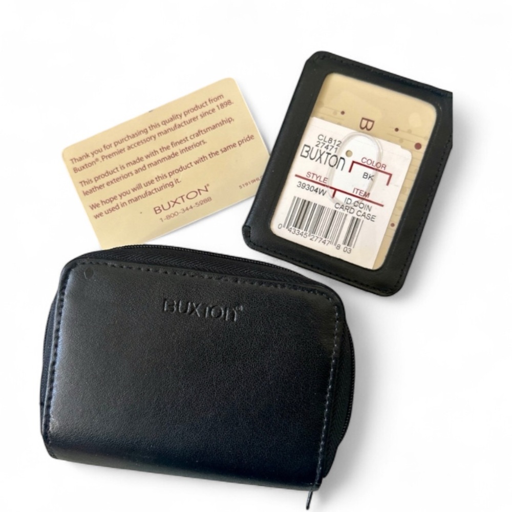 Buxton Black Leather Card Case